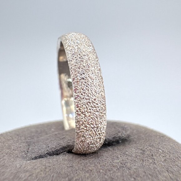VTG Solid Sterling SIlver 925 Rough Texture Wedding Band Ring Size 10 - Picture 2 of 8